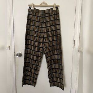 Ali Golden Silk Fly Front Pant w/ Pockets in Windowpane